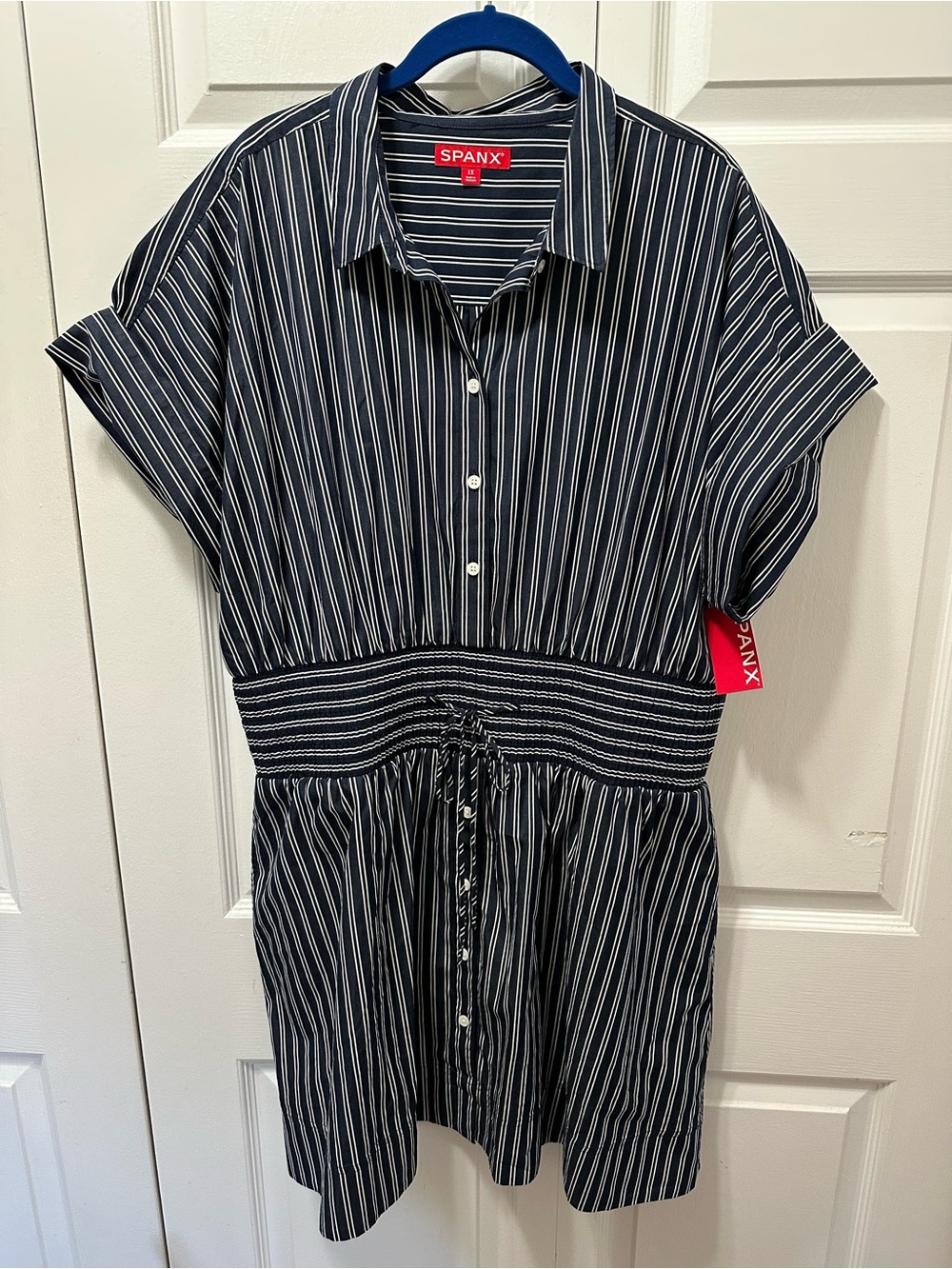 SPANX Pinstriped Supima Cotton Minidress